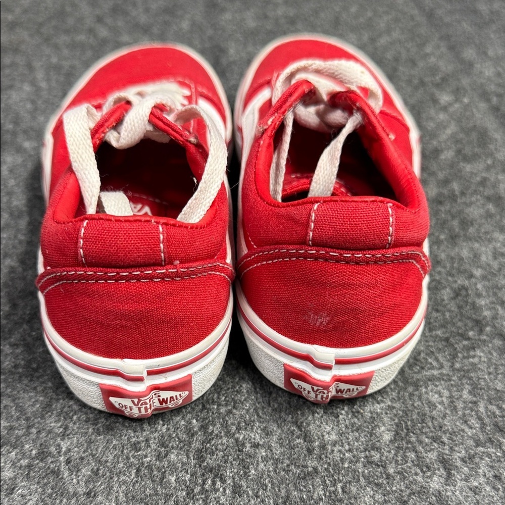 Vans Red and White Classic Sneakers Youth size 1 - Picture 4 of 5